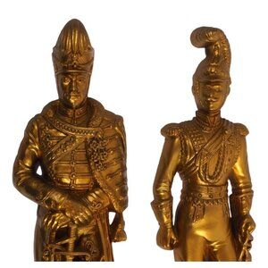 Vtg 60’s Wall Decor Tall Soldiers Knights Troubadours Royal Heraldry Gold